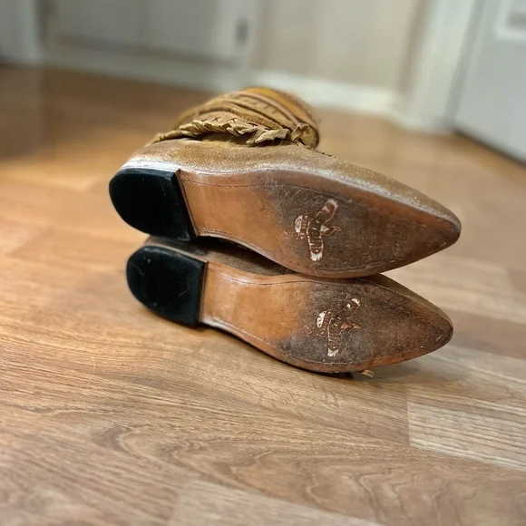 Tan Fringe Ankle Boots - Picture 7 of 7